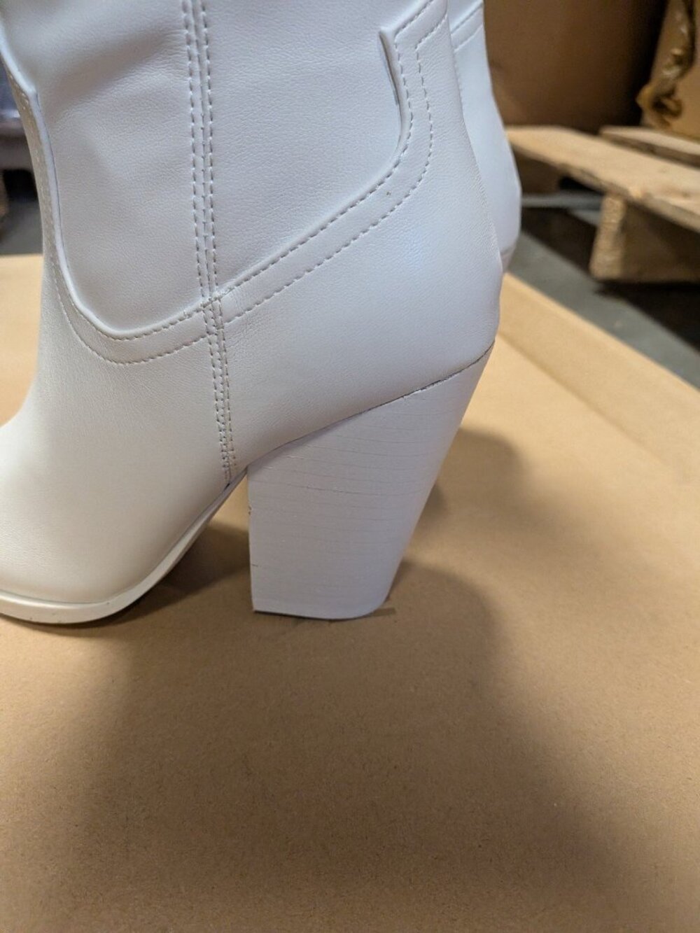 Steve Madden Womens Tessy Leather Cowboy, Western Boots White 5.5 - Picture 5 of 7